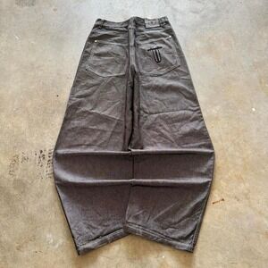 Baggy Black Gray Damani Dada Wide Leg Jnco Styl Raw Denim Y2k Vintage Jeans 36